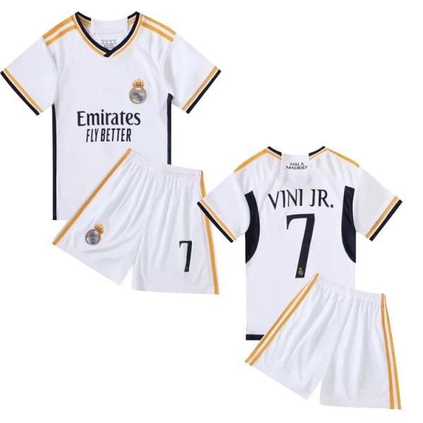 VINI JR No.7 Jersey Set Real Madrid Träningströja Kostym för Barn Pojkar Säsong 2023-24 Size 20