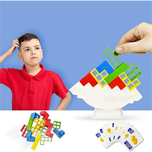 Tetra Tower Balance Game, Tetris Stress Relief Games 16PCS
