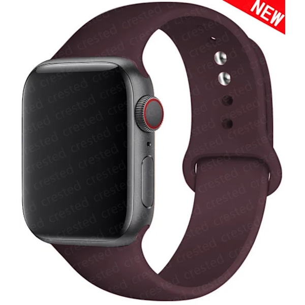 Silikonrem för Apple Watch Band 45mm 44mm 42mm 49mm 41mm 40mm 38mm correa armband iwatch Series 8 7 9 SE 4 3 5 Ultra 6 dark cherry