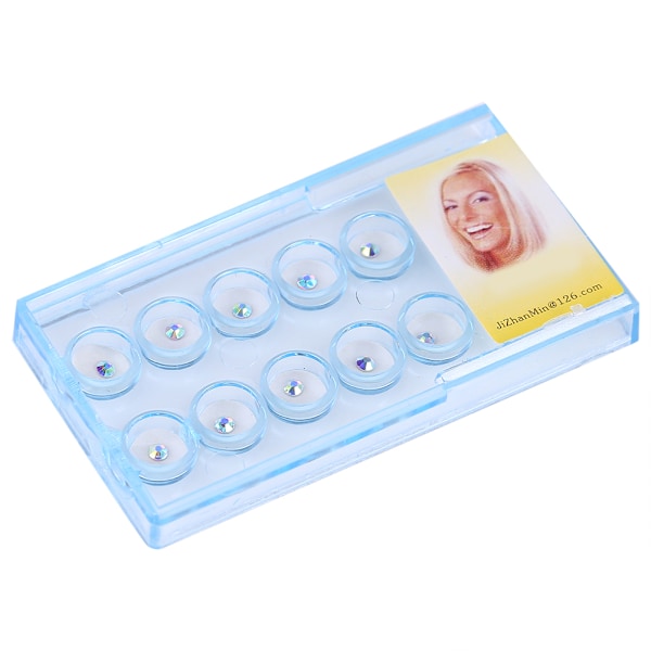 10 st/kartong Klar nageldekoration Kristallpärla Rhinestone Färgglad++/