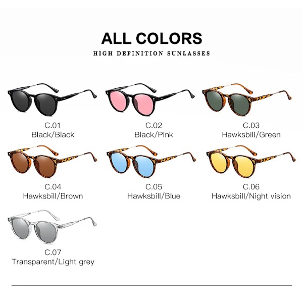 5096 hot sale polariserede briller retro herre UV-beskyttende solbriller transparent grey/grey