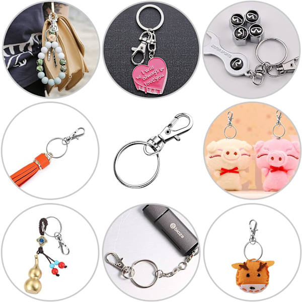 50 stk. metalclips og 50 stk. nøglering nøglering kroge