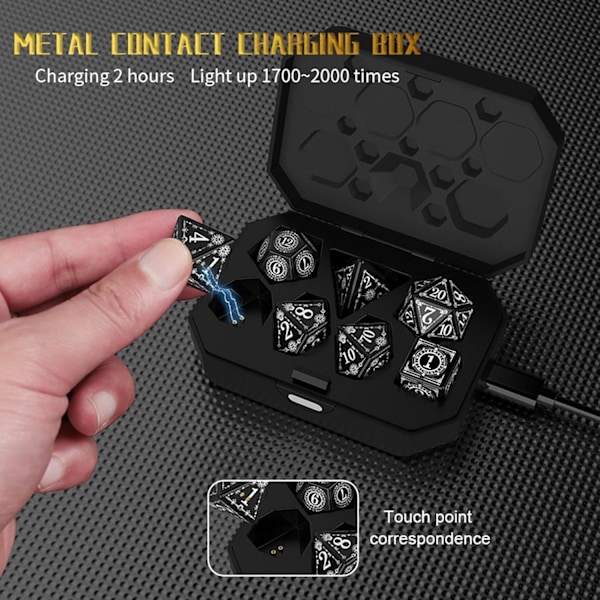 D&D Ladbare LED Terninger (Flerfarget)