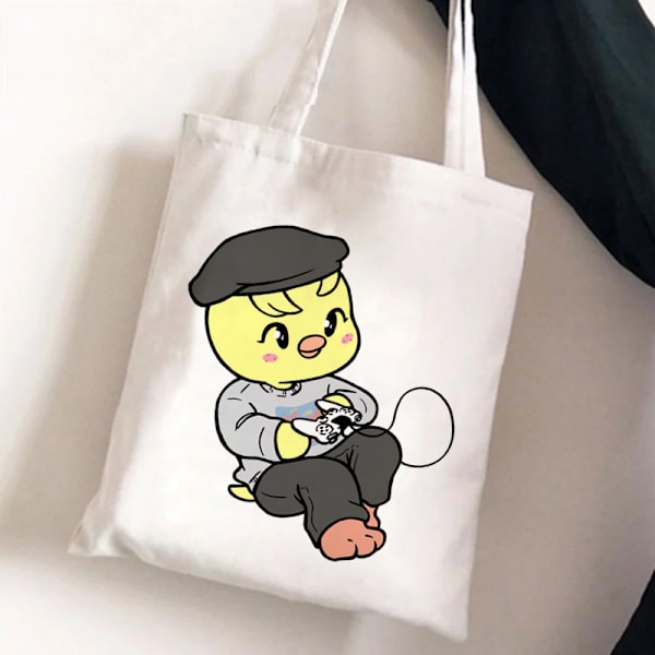 Stray Kids Skzoo tryckt canvasväska axelväska student mode shopping handväska STD311-K