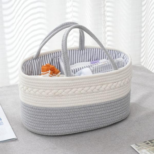 Baby Oppbevaringskurv Tau Diaper Bag GRÅ grey