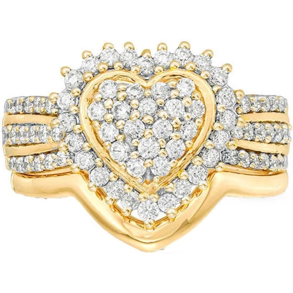 2023 New Love Diamond Ring Set Dammode Bröllop Diamond Ri