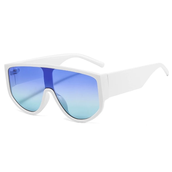 Twooo 9095 Sommarnyanser En Lins Överdimensionerade Hip Hop Glasögon Kvinnor Designer Solglasögon C5 White / Blue Green designer fasionable sunglasses