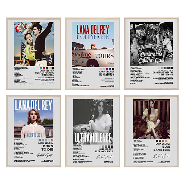 Lana Del Rey Album Poster Musikkalbum Ldr Poster For Room Aesthetic Canvas Wall Art Bedroom Decor