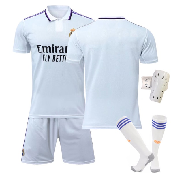 22-23 Real Madrid hemma nr 7 Mbappe tröja nr 10 Modric 9 Benzema Vinicius fotbollsdräkt No size socks + protective gear #28