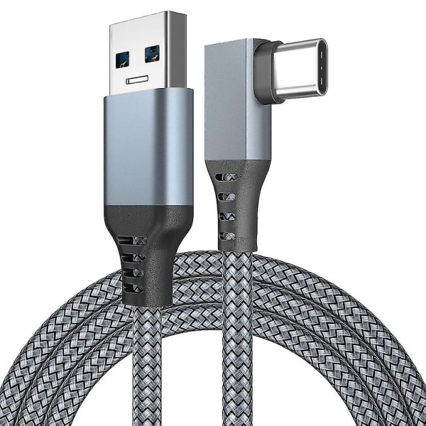 Link-kabel for Oculus Quest 2 - Rask lading og dataoverføring USB C 3.2 Gen1 5 Gbps PD-overføringsladekabel VR-headset Link-kabel grå Grey 5M