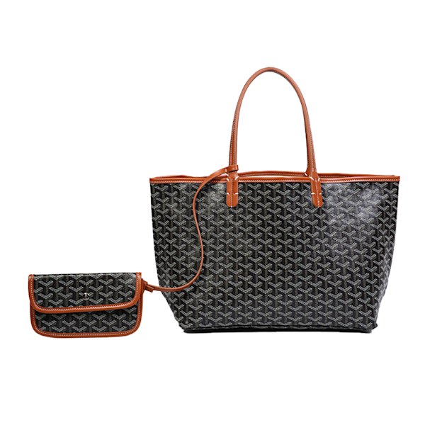 Y-Print Canvas Taske Stor Kapacitet Tote Taske Mode Enkelt Tote Taske Temperament Dametaske Håndtasker Til Kvinder Brun Brown M