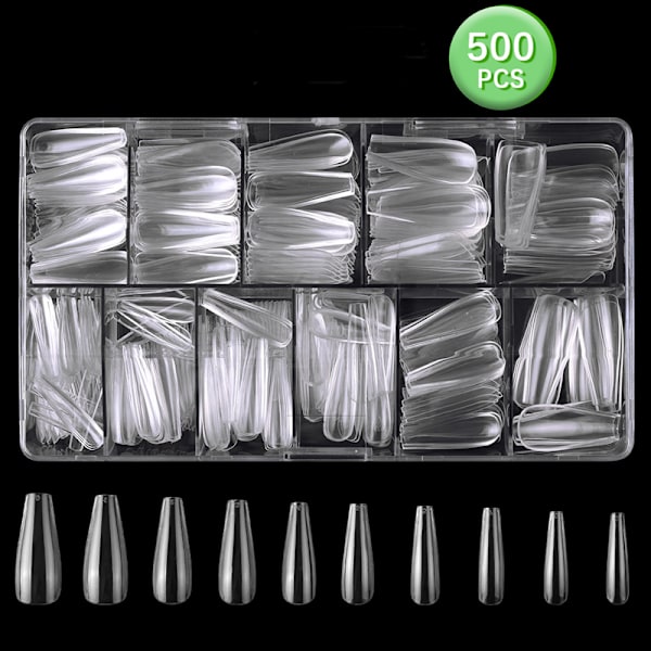 Fake Nails, 500 pieces Acrylic Nail Capsules Clear nails