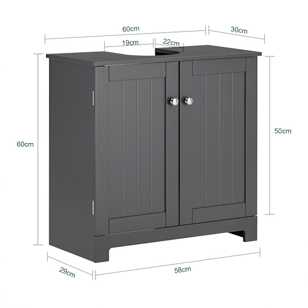 SoBuy servantvask underskap baderomsmøbler BZR18-II-DG grå grey Sink cabinet (on floor)
