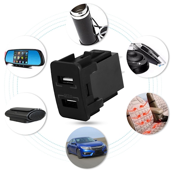 Dobbel QC3.0 Hurtiglading Dobbel USB-Lader Sokkel Modifikasjon For Telefon (Grønn) 0.1