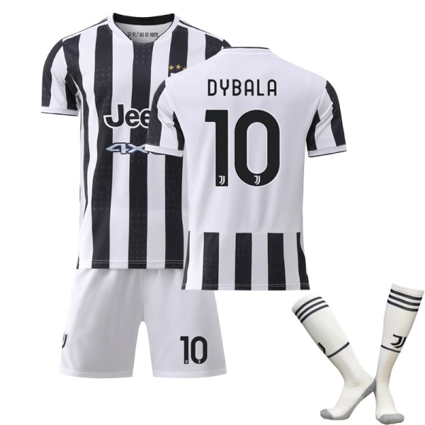 21-22 New Juventus hemmatröja set nr 7 Vlahovic tröja nr 10 Dybala tröja med strumpor Juventus No. 10 with socks 18#