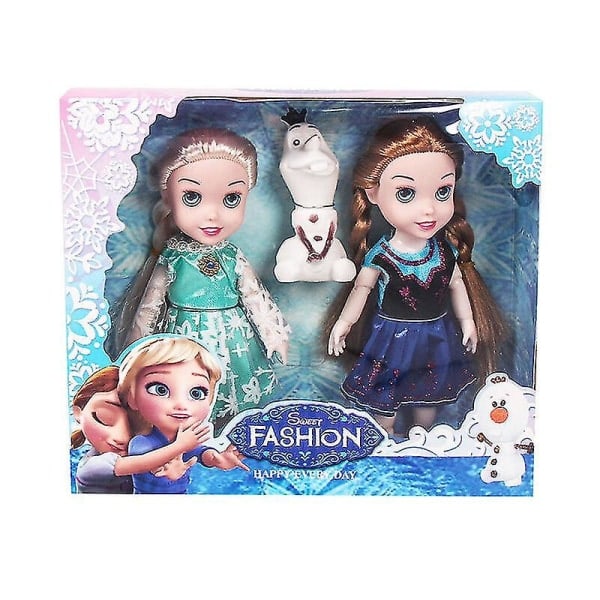 Frozen 2 Elsa Anna Elf Olaf 3stk Cosplay Prinsesse Dukke Leke Julegave 18cm