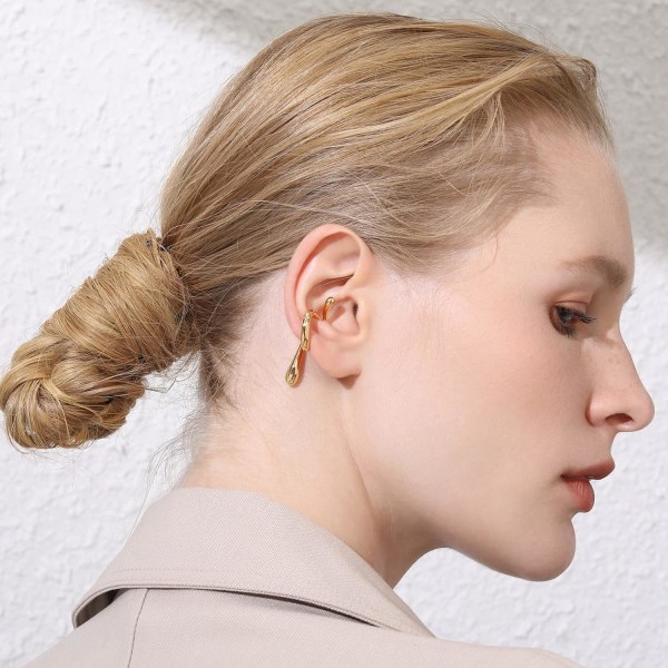 Trendiga geometriska linjeelement med clip on örhängen Personlig öra