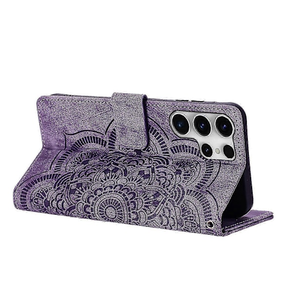Himmeä nahkakotelo Mandala Emed Retro -puhelimelle, violetti (FQ) Purple For Samsung Galaxy S25 Ultra 5G