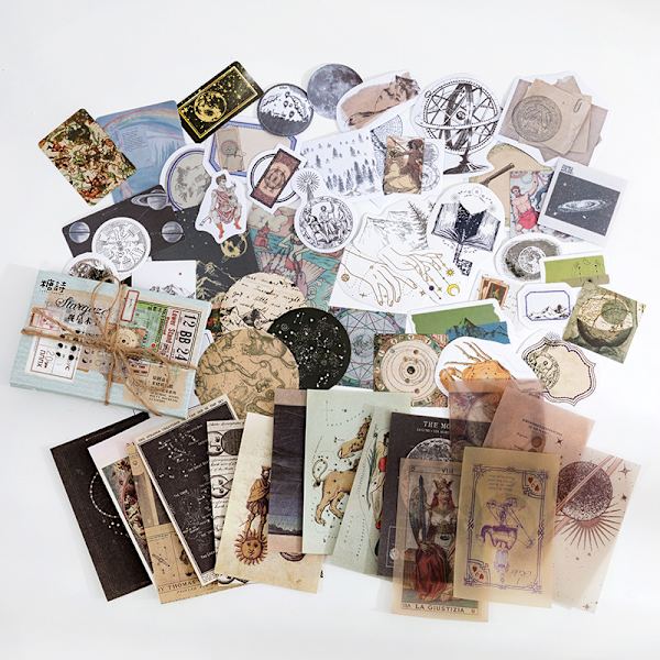 Scrapbooking-tarrat, 120 kpl kukkatarroja Scrapbooking Bullet Scrapbooking Vintage-tarrat