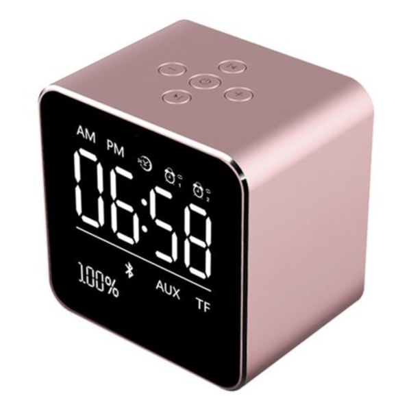 Herätyskello langattomalla Bluetooth-kaiuttimella, Kannettava Mini Squ