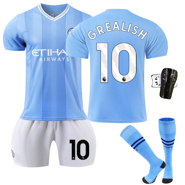 23-24 Manchester City Koti Jalkapallopaita 10 Grealish Kids 20(110-120CM)