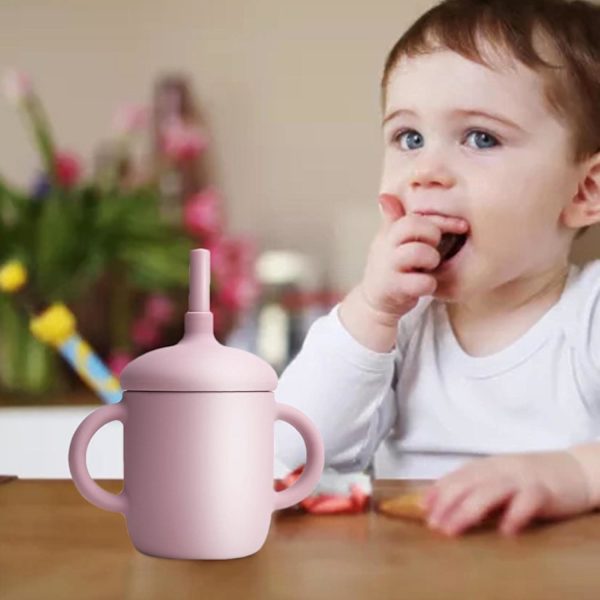 Silikoninen Harjoituskuppi Oljella - Sippy Cup Kahdella Kahvalla pink