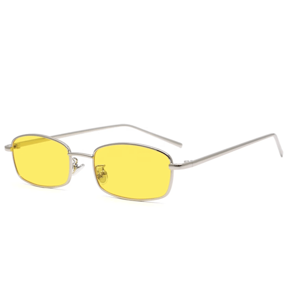 2024 Retro Pienet Aurinkolasit Kulta Metalli Kehys Suorakulmio Mukautettu Logo PC Aurinkolasit Tytöille Miehille Naisille lentes de sol UV400 Silver  Silver