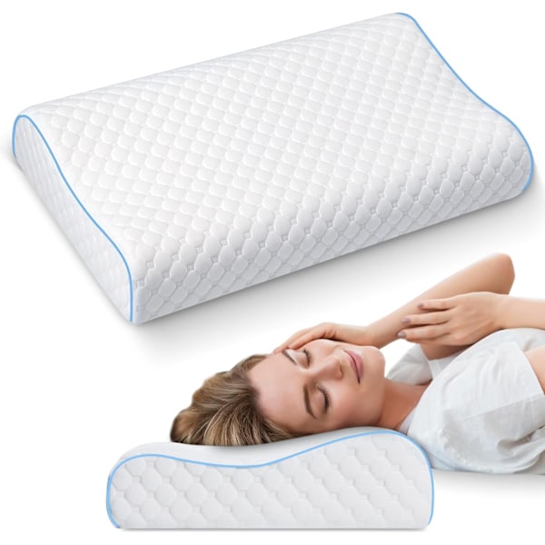 Nack- och huvudkudde, ergonomisk nackkudde, ortopediska nackkuddar mot snarkning, minnesskumkudde, minskar smärta
