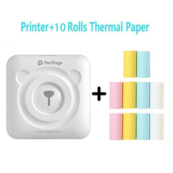 Mini Bærbar Peripage Bluetooth Termisk Printer med 10 Ruller