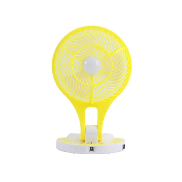 Mini Desktop LED Nattljus Handhållen Mini Stor Vindladdning Liten Fläkt Kan Skaka Huvudet Vikbar Bärbar Fläkt Yellow