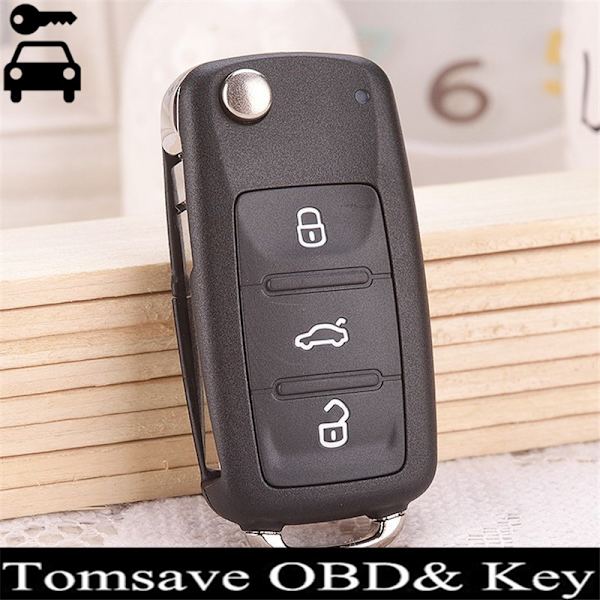 Bilfjärrkontrollskal, för vw bora golf jetta polo caddy eos tiguan touran skoda rapid superb octavia yeti fabia seat for VW 2 Buttons