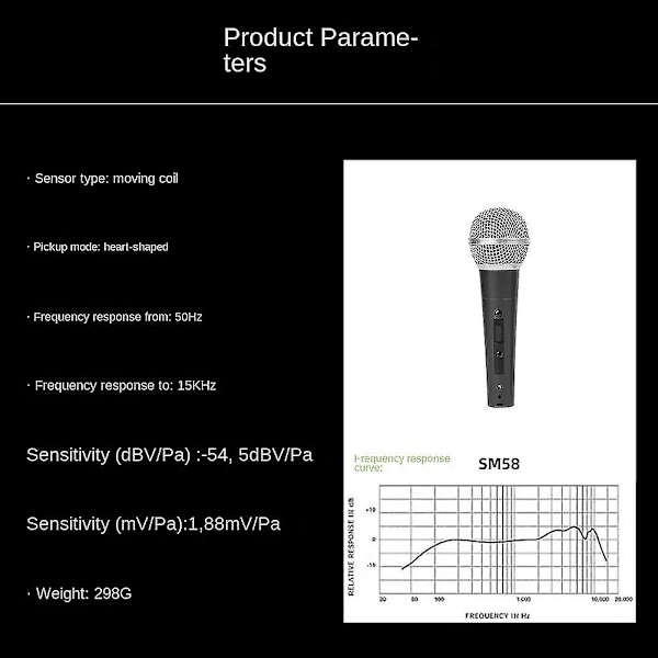 Shure Sm58 Vokal Dynamisk Kablet Mikrofon (med Bryter) -q