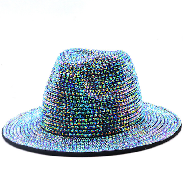 Fashion Sequin Fedora Hat Sølv Lilla silver purple M