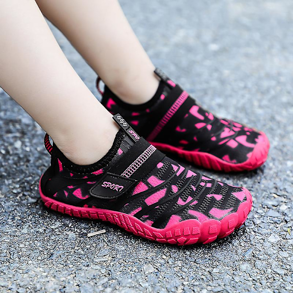 Barn Sneakers Snabbtorkande Slip On Vattenskor För Strand Eller Vattensport Yogaskor -13 Red EU 32