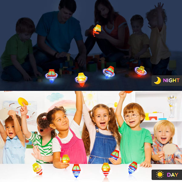 Bulk LED Lysende Spinner Topper Launcher med Gyroskop Bevegelse Fargerik Blinkende