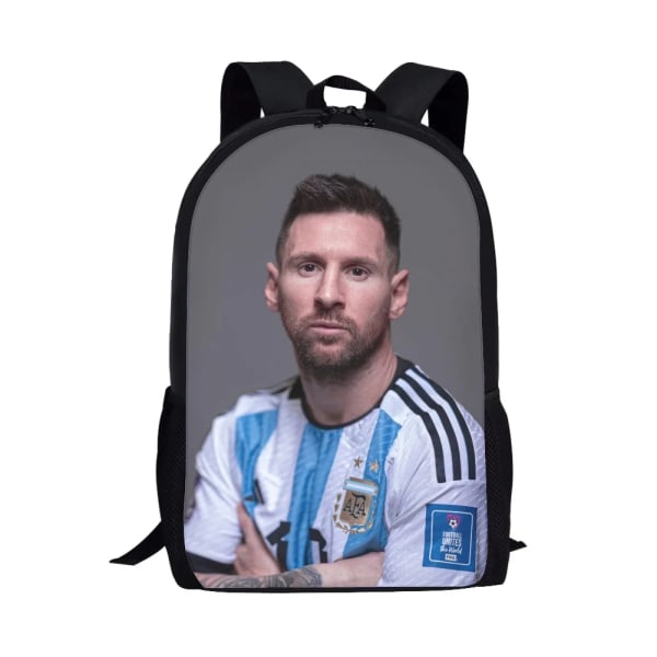 Messi Ryggsäck Fotbollsspelare Tonårspojkar Dragkedja Skolväska style 3