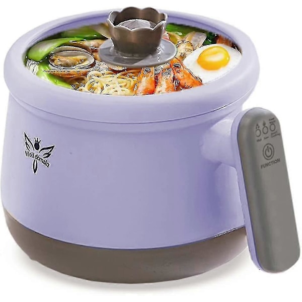 Smart Automatisk Multifunktionel Elektrisk Kogegryde 1,8l, Shabu Shabu Mini Non-stick Kogegryde Med Multi-effekt Kontrol, Elektrisk Kogeplade Wit-XinHan Purple