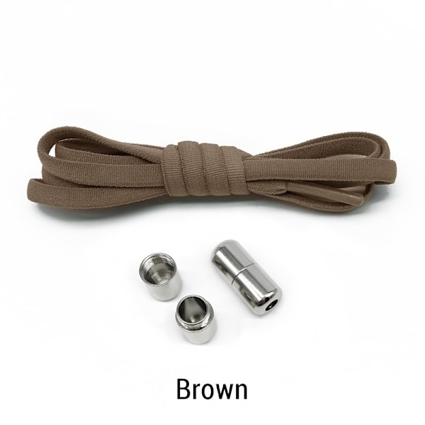 Slipp knyta skosnörena för Barn/Vuxna Sportskor, Löparskor, Elastiska Skosnören, (Inkluderar Skosnören, Metallspännen) Brun brown
