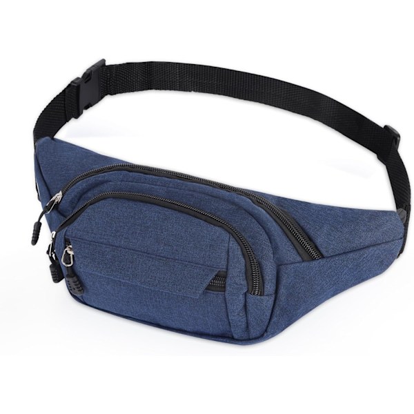 Midjebelte for kvinner og menn, Reisebelte for damer, Midjebelte for løping og gåing, Vanntett midjebelte, Justerbar Blue