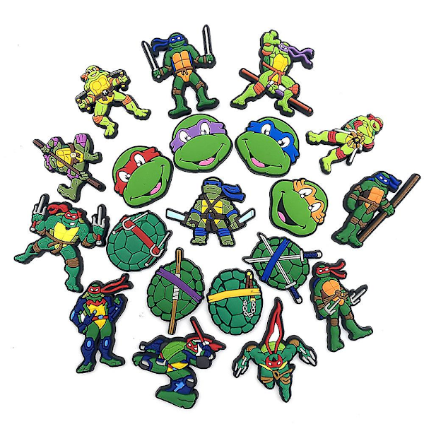 20 stk Teenage Mutant Ninja Turtles Tegneserie Sko Charms til Crocs Clog Sandaler Dekoration Tilbehør Gaver