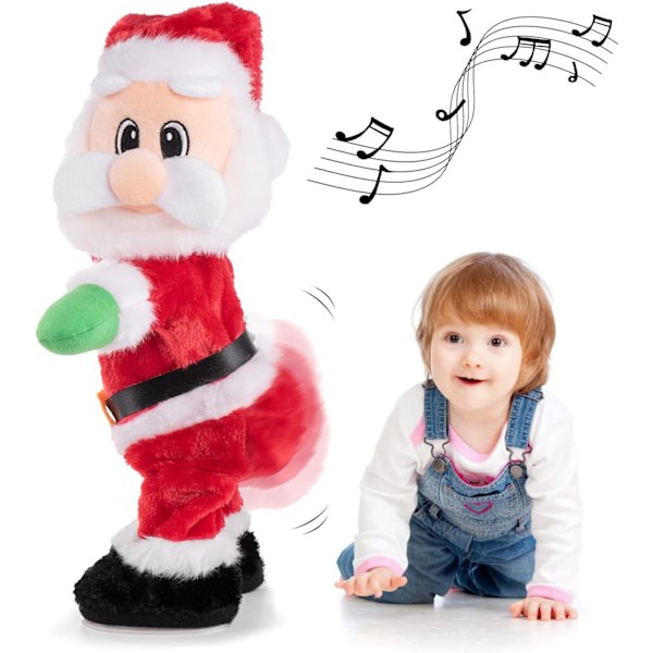 Twerking Tomte - Dansande Elektrisk Julplyschdocka Sjunger Engelska Sånger Jultomte Leksaker för Barn
