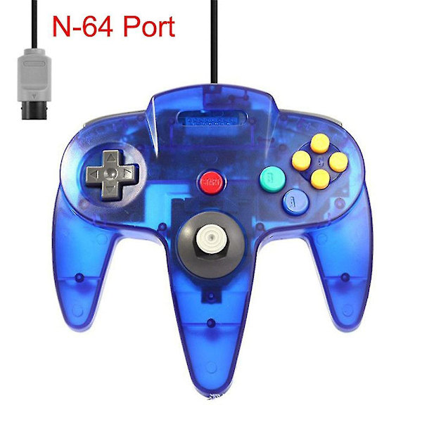 2-pack Klassisk Trådbunden N64-kontroll Retrospel 64-bitars Spelkontroll Joystick Ersättningskontroll 06 1pc