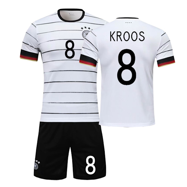 2021 Tysk landshold nr. 13 Muller fodboldtrøje sæt til mænd og kvinder, voksne og børn, konkurrenceuniform, træningspersonlig trøje 2021 Germany No. 8 28