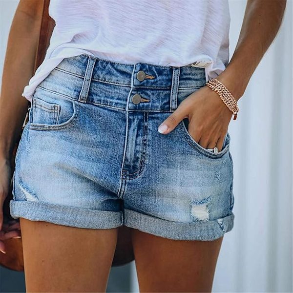 Jeanbyxor för Kvinnor Bell Bottom - Dam Denim Shorts Tvätta - Elastisk Mode Oregelbunden Lösa Kvinnors Jeans - Jean Platta Stövlar XXL