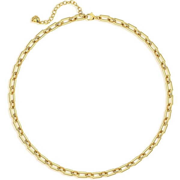 Guld halsband för kvinnor 18K vakuum guldpläterad kort kedja Neckl