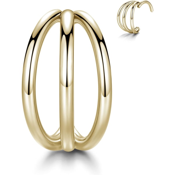 16G Triple Stacked Septum Double Open Hoop Segment Rings Surgica