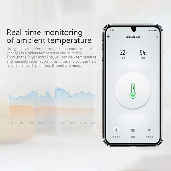 Zigbee Langaton Lämpötila- ja Kosteussensori Sisätilojen Termometri ja Hygrometri Etävalvonta
