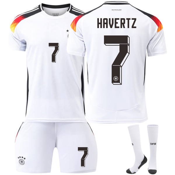 2024 Tyskland hemmatröja nr 13 Muller EM-tröja 7 Havertz 8 Kroos fotbollströja barn pojkkostym Size 7 with socks 22 yards