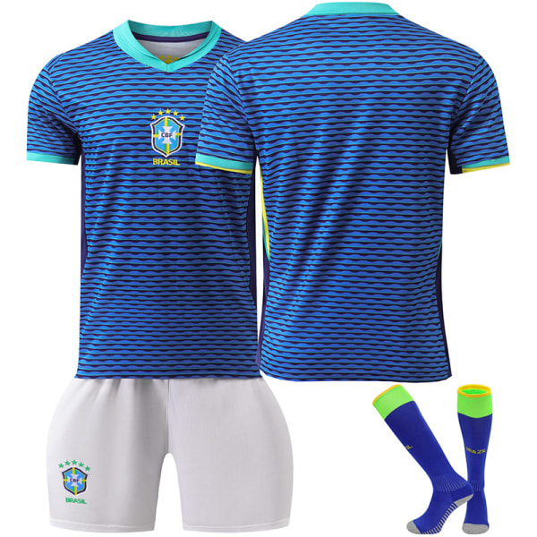 24-25 Brasilien tröja nr 10 Neymar 20 Vinicius 9 Charlesson barn pojke borta fotboll uniform overall Custom Size 20 Socks & Gear 18 yards