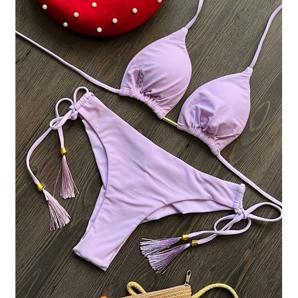 2023 Uusi Seksi Kolmio Uimapuku Naisille Brasilialainen Bikini Halter Uima-asu Push Up Uimapuku Metalliketjusetti CS04